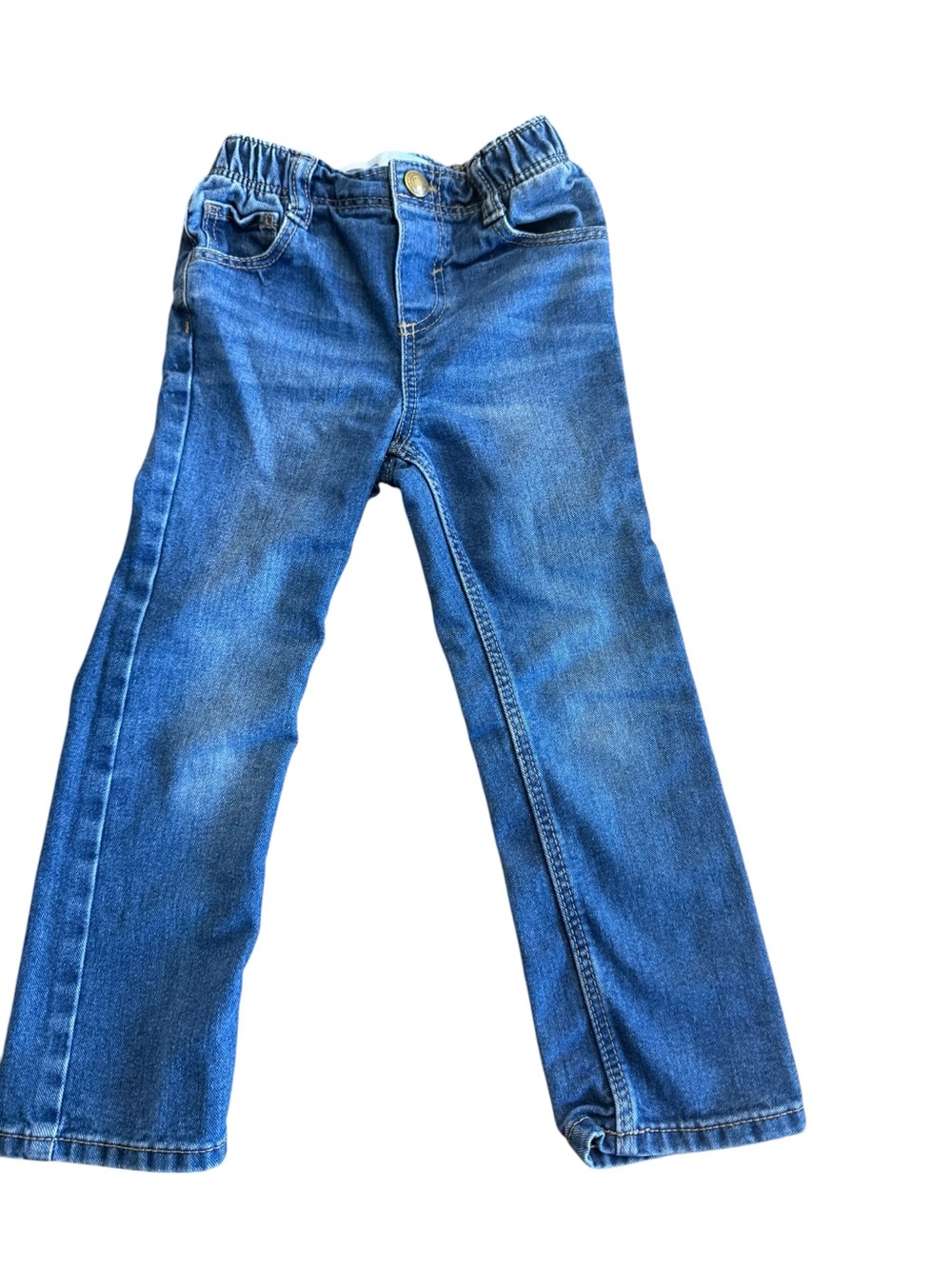 Old Navy Boys Jeans Size 4T Straight Leg Blue Denim Elastic Waist Back to School